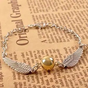 XINCY  Golden Snitch and Deathly Hallows Necklace/Bracelet, classic dual accessories, magical talisman