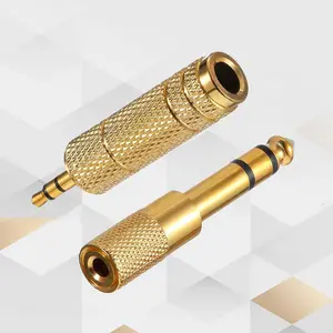 3.5mm (1/8 inch) Male to 6.35mm (1/4 inch) Female and 6.35mm (1/4) to 3.5mm (1/8) Audio Adapter, Headphone Jack Adapter Audio Stereo TRS Converter Adapters for Amplifiers, Guitar, Home Theater Devices, Laptop, Headphone, Microphone, Headphones Jack, etc