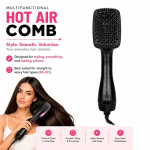 Multifunctional Hot Air Comb 2-in-1, 1 Box Automatic Hair Comb, Negative lon Hot Air Comb, Hot Air Brush Styler, Hair Styling Tool for Home & Salon Use, Daily Hair Styling Tools