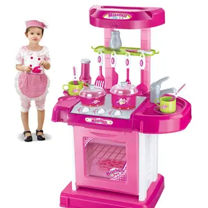 Vokodo Kitchen Playset 26” Height Toy Play Set Kitchens Cocina para Niñas w/Pots Oven Stove Sink Appliances Lights Sounds Pretend Play Toys for Kids Children Girls Toddlers Toddler Ages 2 3 4 5 6 7 8