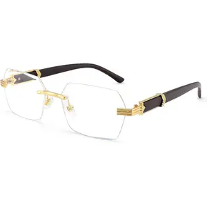 Fashion Rimless Frameless Sunglasses for Women Men Y2k Retro Sun Glasses Square Tinted Glasses