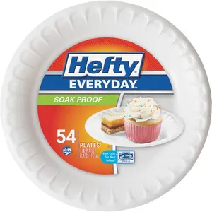 212 MAIN Disposable 7 in. Coated Foam Hefty Plate, White, Soak-Proof for Home & Party Supplies