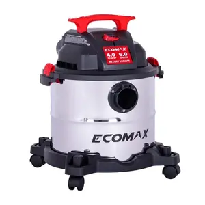 Ecomax EM18115 5 Gal 4.0 HP Stainless Steel Portable Wet-Dry Vacuum with Hose & Accessories - Top Portable Wet-Dry Vacuums for Household Use