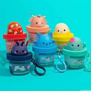 Squishmallows Pre-Made Mystery Mini Scented Cloud Slime 1pc Bestsellers Slime Bundle with 3D Figural Lid & Carabiner Clip for Collectors - Squishies