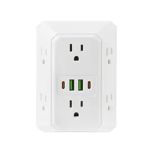 Outlet Extender Surge Protector - Outlet Splitter with 4 USB Ports(2 USB-C), Multi Plug Wall Outlet Power Strip for Home Office Dorm Room Essentials