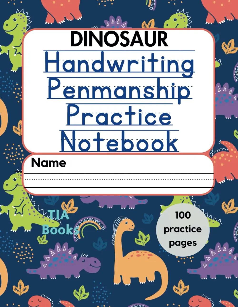 Dinosaur Handwriting Penmanship Notebook Navy