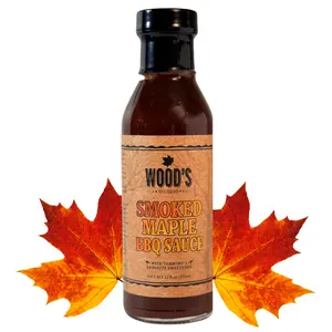 Wood’s Smoked Maple BBQ Sauce – Small-Batch BBQ Sauce Made with Real Vermont Maple Syrup | Sweet, Smoky & Bold Flavor | All-Natural, Vegan-Friendly Sauce for Grilling, Dipping & Marinades | 12 oz