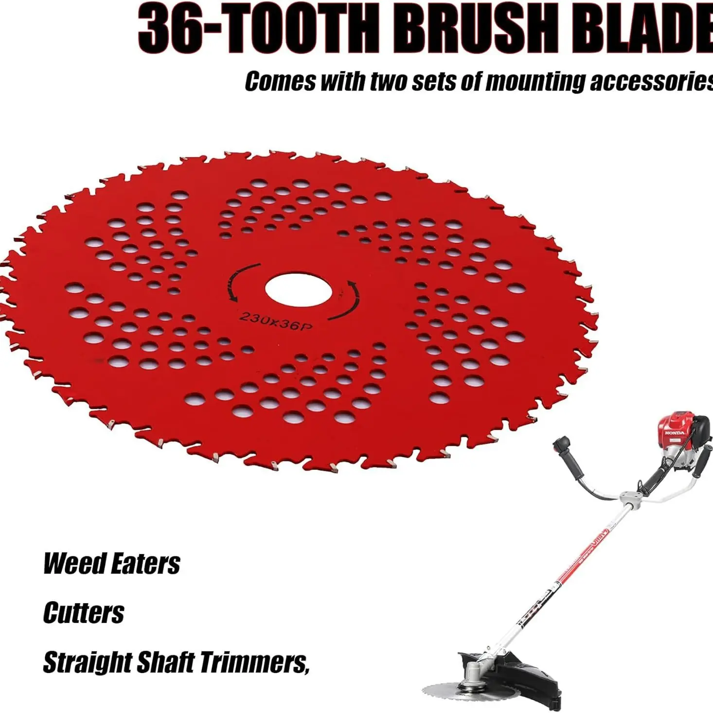 9-in 36-Tooth Hard Alloy Grass Cutting Blade with Hollow Cooling Structure, Compatible with Weed Cutters, Lawn Trimmers for Shrub Landscaping Tasks grass trimmer head wire steel
