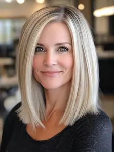 Ombre Blonde Bob Wig for Women, Small Lace Area Front, Highlight Blonde Wig, Straight Side Part Synthetic Hair for Daily Party Use, Natural Looking Wigs