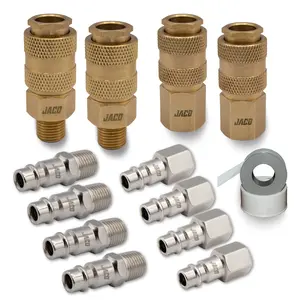 Hi-Flo Quick Connect Air Fittings | Plug & Coupler Kit - 1/4" NPT (Set of 12) Hi-Flo Quick Connect Air Fittings | Plug & Coupler Kit - 1/4" NPT (Set of 12)