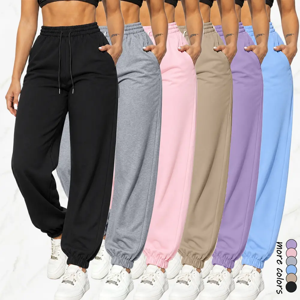 Women's Soft Loose-Fit Sports Joggers, 1 Piece, Elastic Drawstring Waist, 2 Side Pockets, Suitable for Street Wear, Daily Exercise.Summervibes