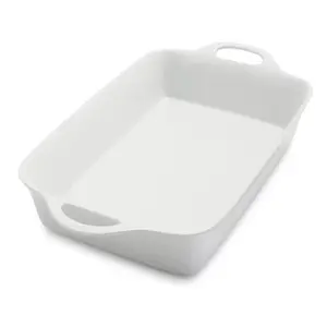 Rectangular Ceramic Baking Tray, Perfect for Stews, Pasta, Roasted Vegetables, Desserts, and More, Simple Design with Classic Elegance for Table Display