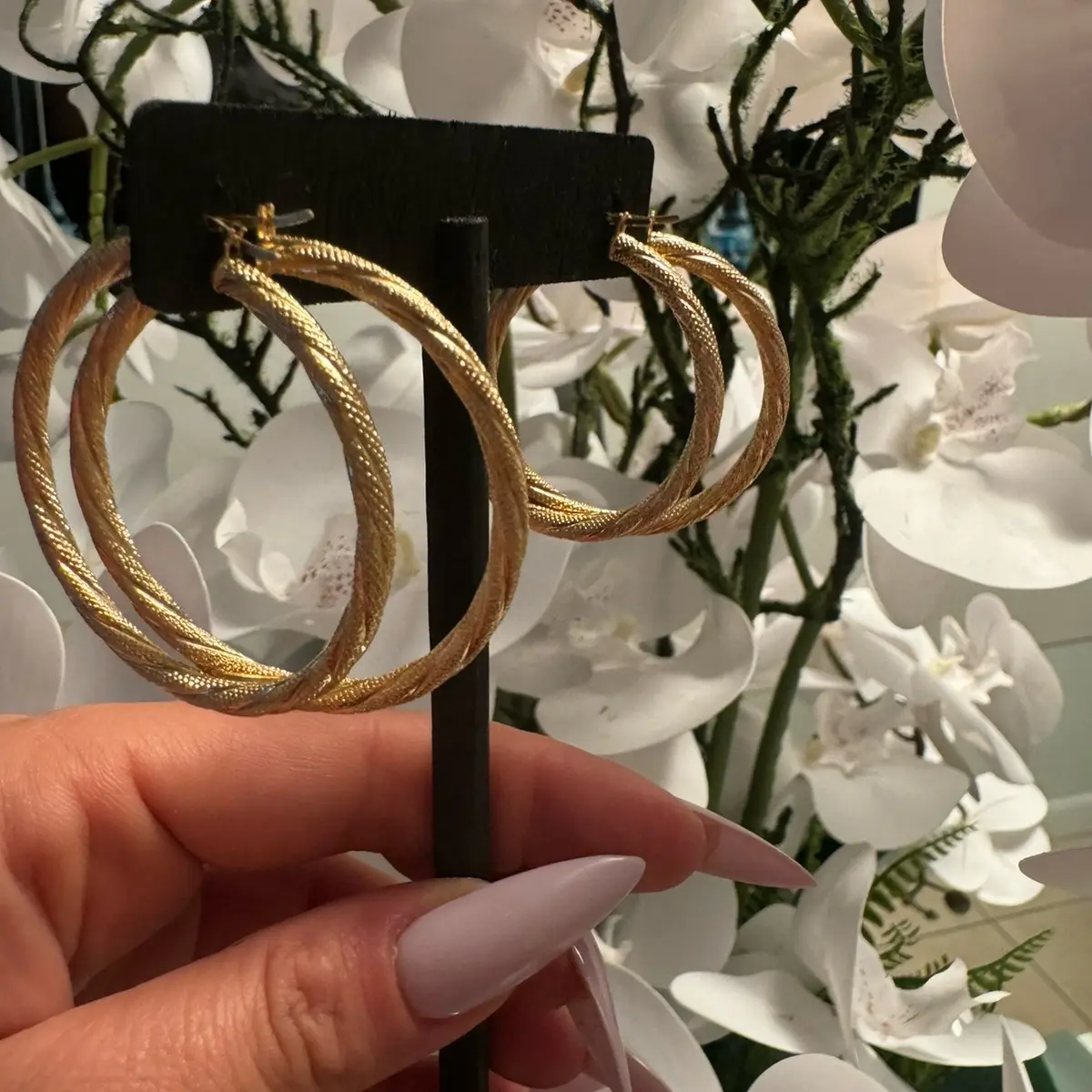 2 pares de argollas de 10 k súper espectaculares