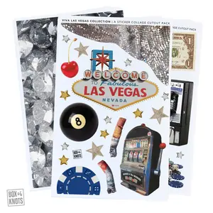 Viva Las Vegas Collection | Limited Edition | Vintage Vegas | Full Sheet Sticker Adhesive | Nostalgia | Classic Las Vegas | Magazine Style | Sticker Sheets | Matte | Decorative Collage and Junk Journaling Decor | Scrapbooking | DIY