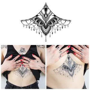 Large Underboob Sternum Geometric - Temporary Tattoo / Sternum Tattoo / Underboob Tattoo / Realistic Tattoo / Girl Tattoo / Sexy Tattoo /