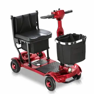 MS01F Lightweight Foldable Mobility Scooter for Seniors & Adults, 12/24/35Miles Options, 41 lbs Ultra-Light, 55" Turning Radius, LED Lights, 300lbs Capacity, Pet-Friendly Open Footboard & 3*Storage