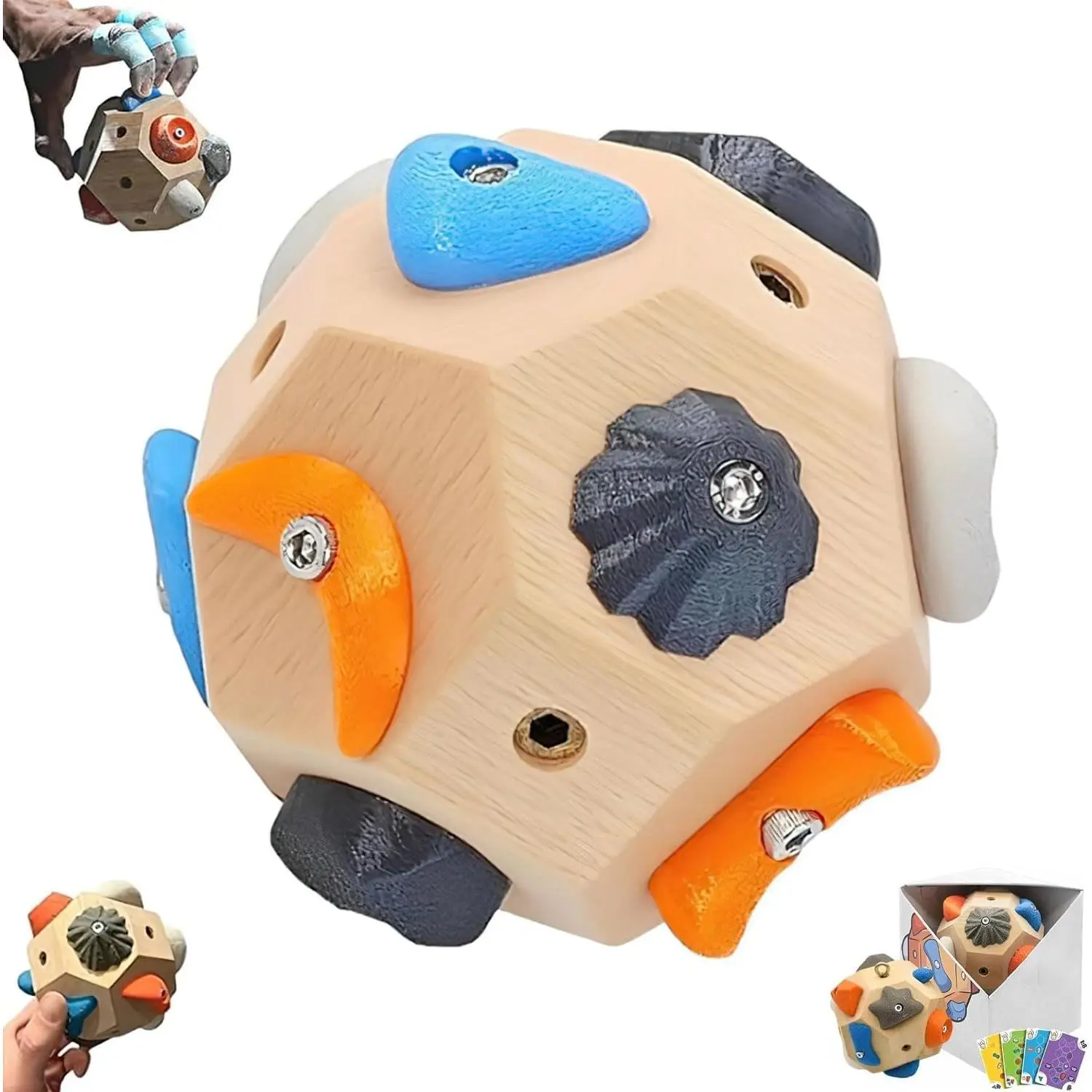 Handcrafted Boulder Block Finger Strengthener & Grip Trainer for Rock Climbers, Bouldering Training Tool with Detailed Instructions & Gameplay Rules, Ideal Gift for Climbing Enthusiasts