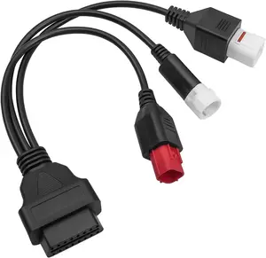 3-in-1 OBD2 Diagnostic Adapter Compatible with Yamaha Euro5 Motorcycle Honda CRF KTM Moto Guz-zi Piag-gio Vespa, OBD2 Adapter Cable, 16 Pin to 3/4/6 Pin Plug