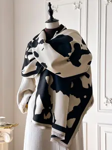 Women's Elegant Fashion Scarf, Fall & Winter Warm Woven Fabric, Thick Fitted Design, Stylish Shawl for Women and Girls, Textured Blanket Scarf