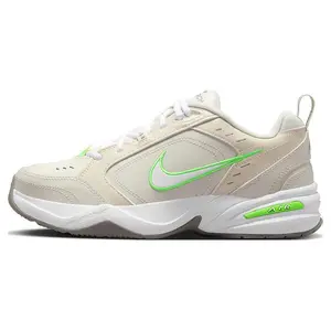 Nike Air Monarch 4 Men's Low-Top Comfort Dad Shoes in White and Green Verifiable, with credentials and supporting global authentication