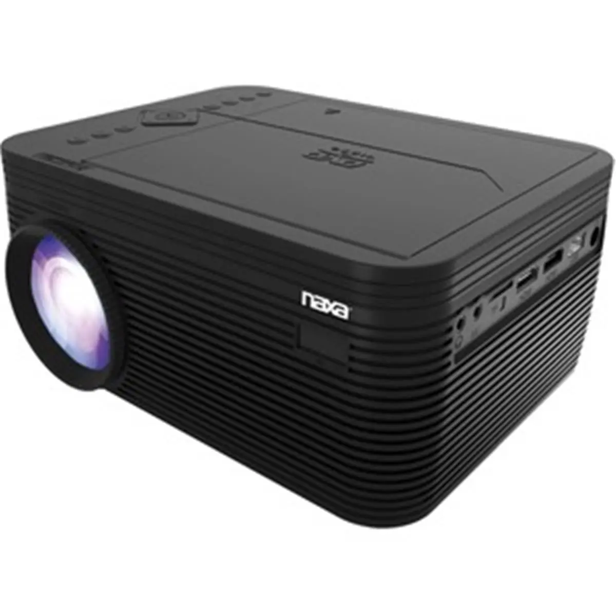 212 MAIN NAXA Black LCD Home Cinema Projector - 1280x720 Resolution, Front Projection, 1080p Support, 20000-Hour Lifespan, 50W Multi-Port USB LED Lamp, HDMI Input, Built-In Audio, 12.50 ft Range, Projector Movie Night, Audio & Video Gadget