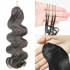 Body Wave Crochet Human Hair Knotless Pre Separated Feather Crochet Human Hair Extensions For Braids 60g/Pack Unprocessed Remy Hair No Tangle No Shedding