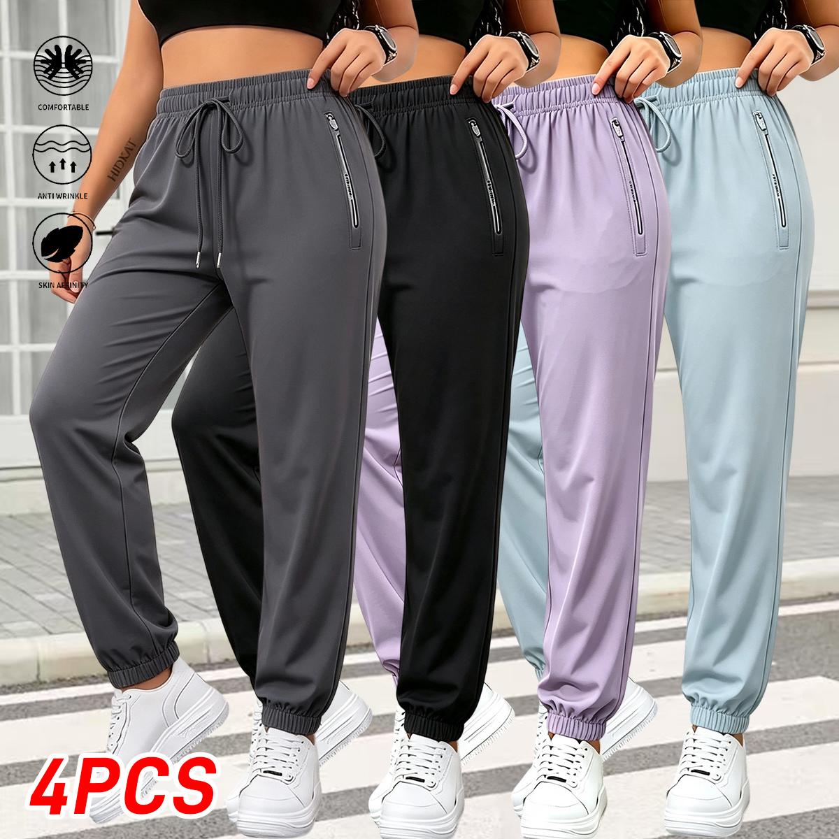 Women’s quick-dry athletic pants with drawstring waist, casual long pants suitable for outdoor activities – Spring/Summer/Autumn, Summer; full-length pants with drawstring waist for outdoor travel – Casual pants