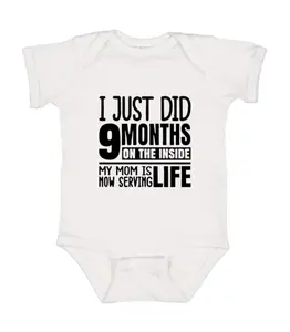 I Just 9 Months On The Inside Onesie, Funny Infant Onesie, Newborn Bodysuit, Baby Shower, baby quote, Baby Bodysuit