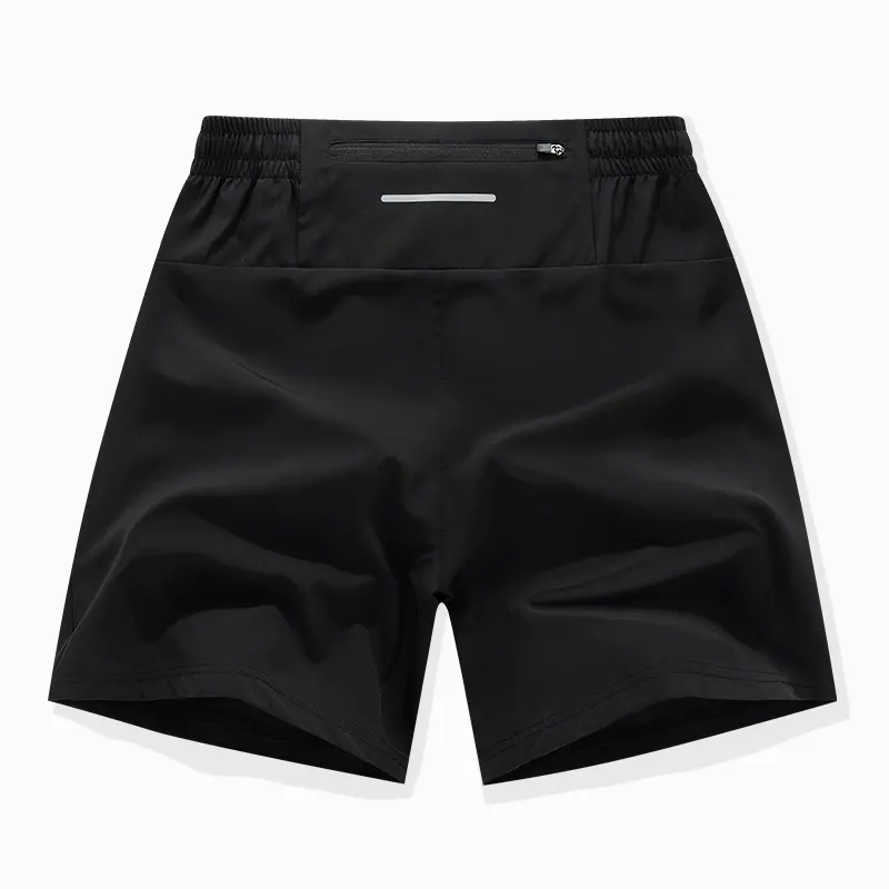 Men’s Outdoor Night Running Reflective Shorts - Quick-Dry, Lightweight, Breathable, with Zippered Back Safety Pockets for Training, Casual Wear
