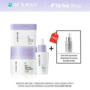 REJURAN Pore Tightening Ampoule, Cleansing Balm and Toner Pad with PDRx & c-PDRN