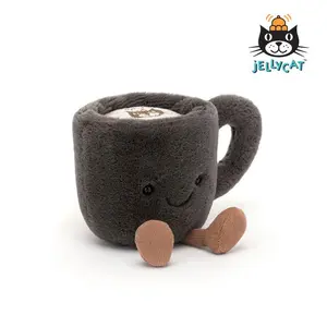 Jellycat Amuseable Coffee Cup Keyrings – Stuffed Animal Keychains, Cute Animals, Fun Gift Ideas for Kids, Birthdays and Collectors, Keychains
