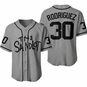 Youth Kids And Adults Rodriguez 30, The Sandlot Baseball Jersey (Grey)