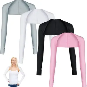 4/6 Pieces UV Protection Cooling Arm Sleeves Set for Golf Running Cycling Ice Silk Compression Sun Shield Summer Sports Wear