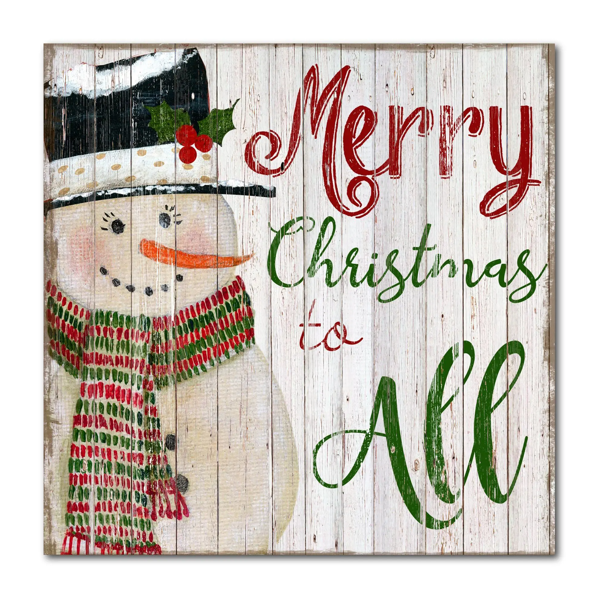 Courtside Market Merry Snowman 16x16 Canvas