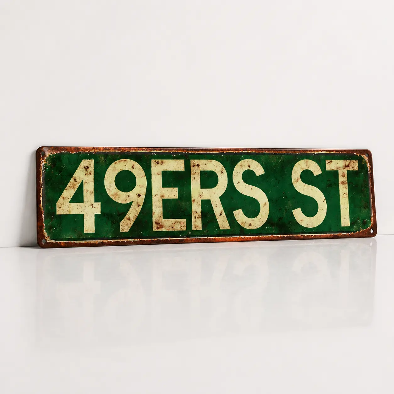 49ERS ST Aluminium Retro Wall Mount Plaque Sign - 4x16in Vintage Rectangle Metal Street Sign, Rustic Farmhouse Home Decor, Gift-Ready Fun Happy Birthday Gift, Garage Decor Hit Home Supplies