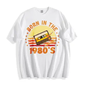 Retro Vintage Style Unisex T-Shirt Born In The 1980s Cassette Tape Design Summer Wear For Nostalgic Music Lovers Perfect Gift For 80s Babies And Retro Enthusiasts