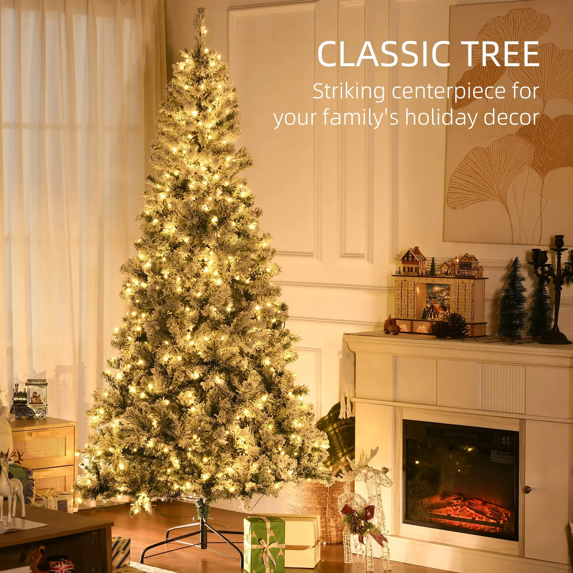 210cm snow tree with lights lamp length 