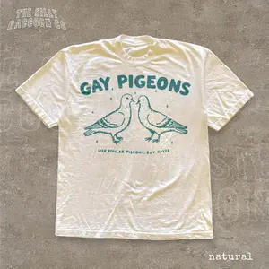 Gay Pigeons Comfort Colors® T-shirt, Funny LGBTQ Pride Tee, Vintage Queer Graphic Tee, Inappropriate Shirt, Sarcastic Humor Gift, Full Size Options, Everyone Can Find Their Fit, Easy to Wear, Just Throw It On