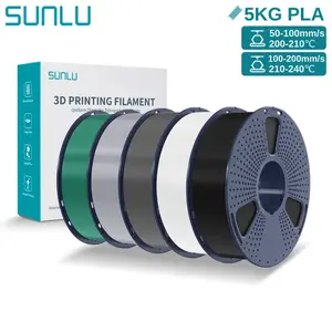 3D PLA Filament 1.75mm 5KG Multicolor Neatly Wound PLA Plastic 3D Filaments with Reusable Spool for Most FDM 3D Printer