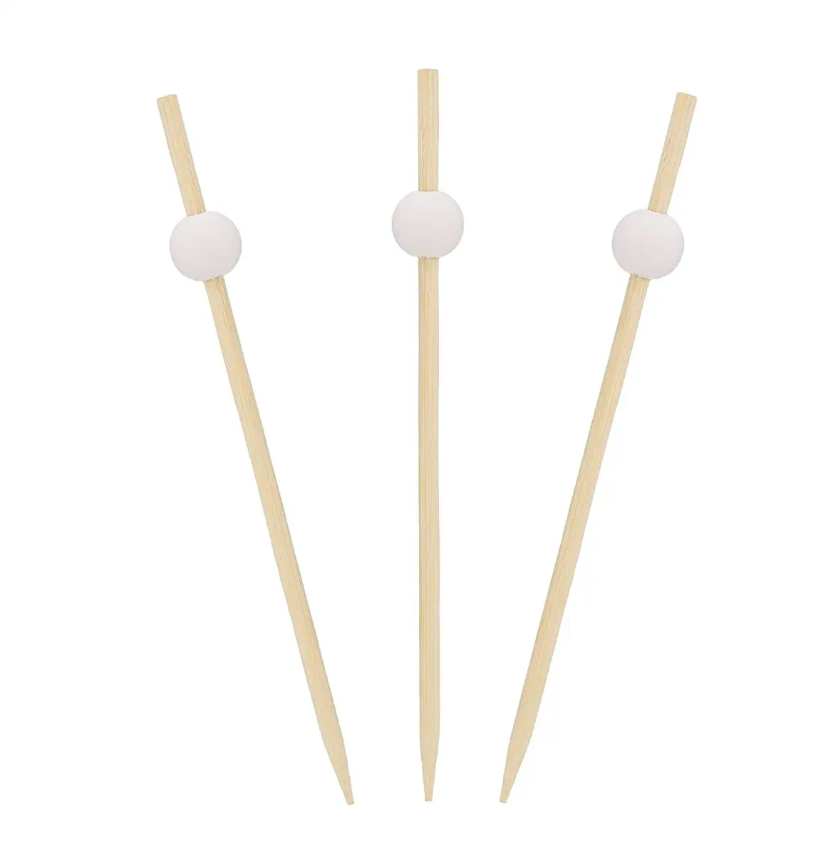 212 MAIN 4.75 in. Bamboo Hockey Picks, Recyclable Utensils, Home Bar Accessories for Home & Party Supplies