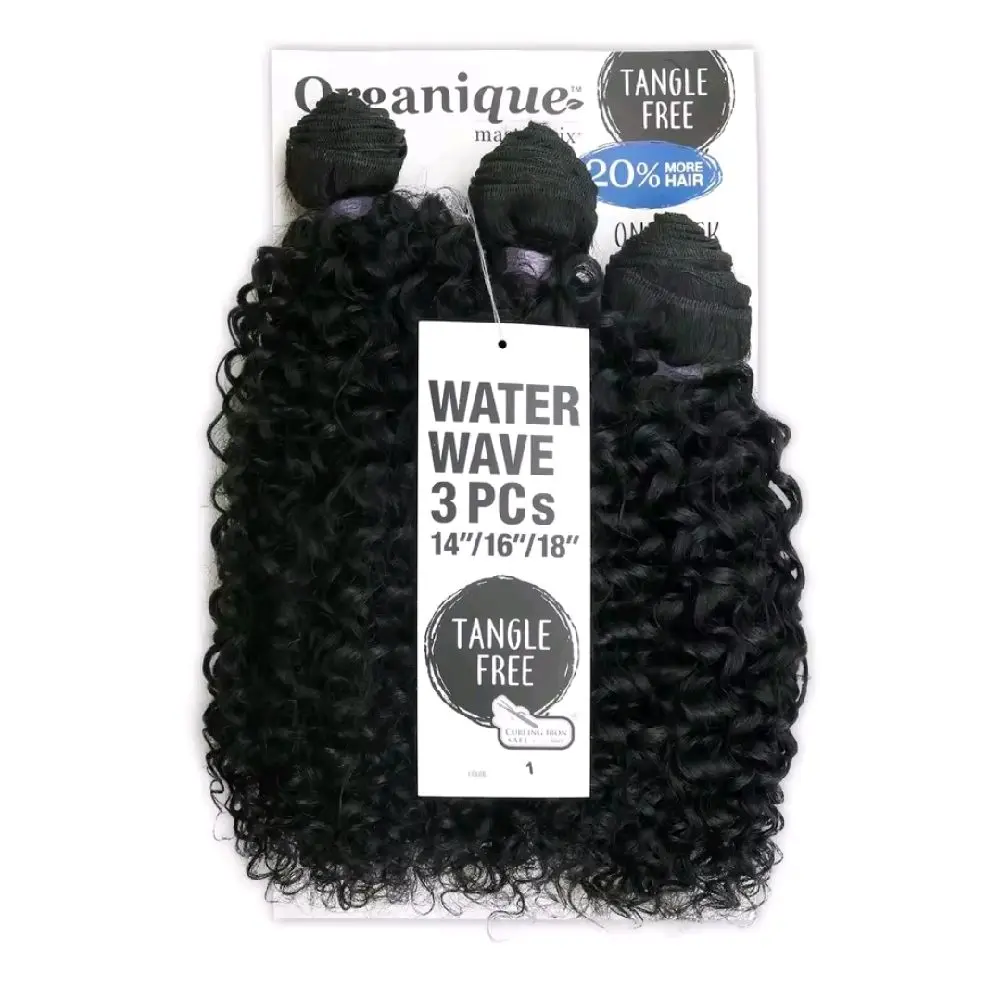 Organique  color 2 dark brown  Milky Way Weave Water Wave 3Pcs Tangle Free 14 16 18 Inch Synthetic Hair Extensions color 2 Dark Brown