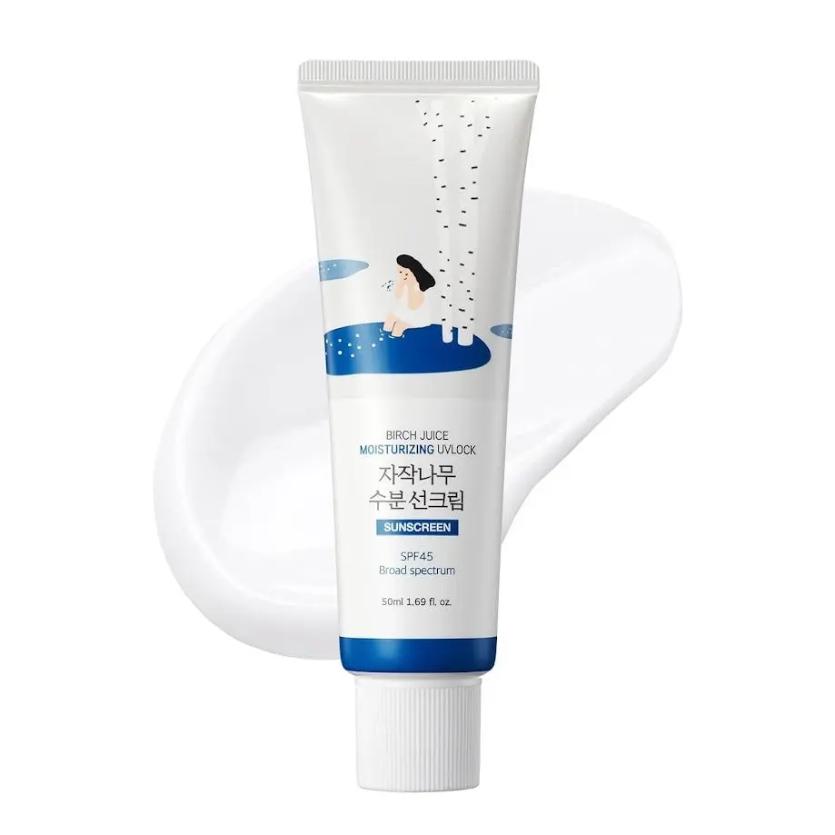 round lab Birch Juice Moisturizing Sunscreen SPF45, Lightweight Korean Facial Moisturizer for Daily Use, Gentle on Sensitive & Acne-Prone Skin, 1.69 fl oz