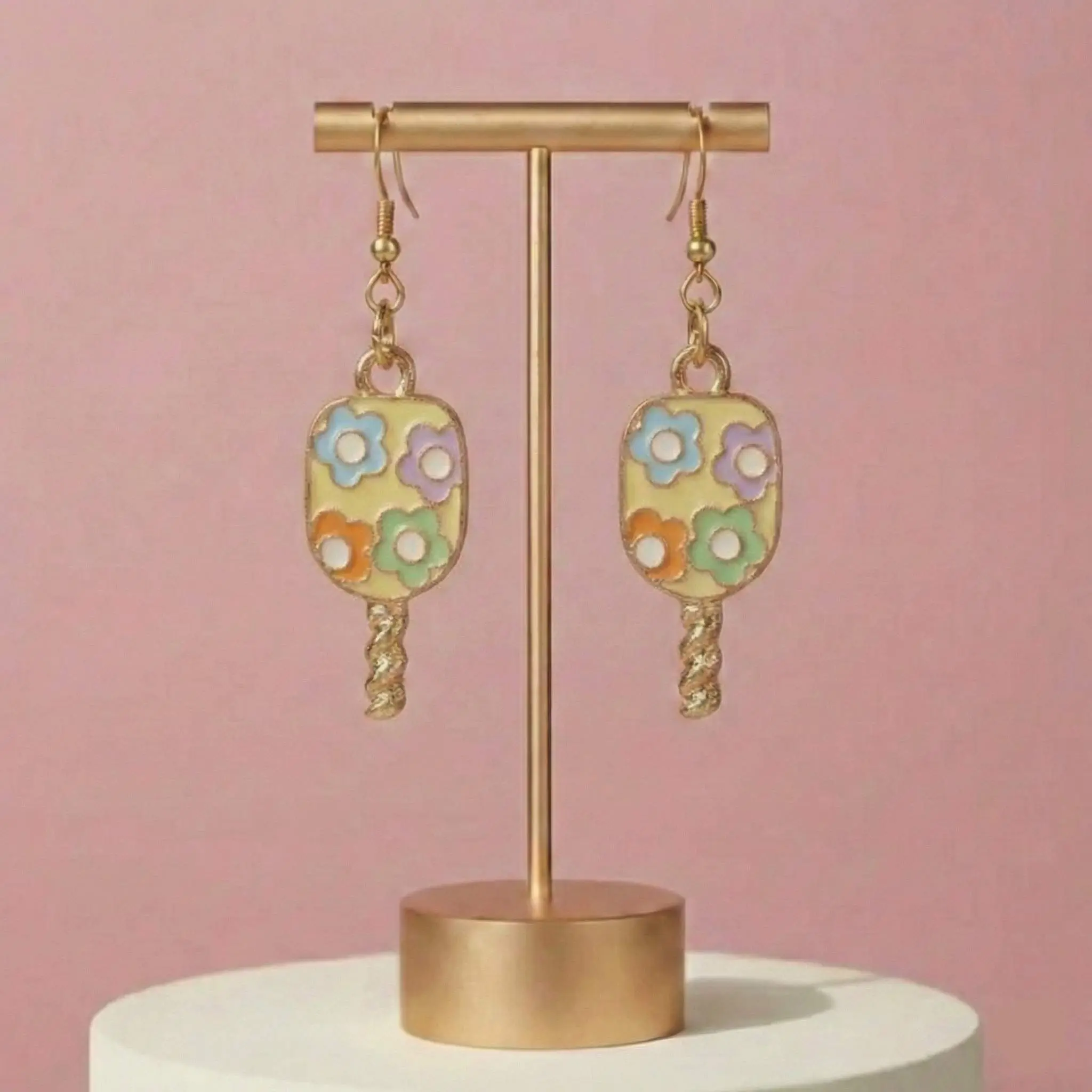 The Flower Power Pickleball Earrings