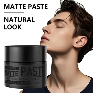 Men's Strong Hold Hair Clay, Matte Finish, Long-Lasting Hold, Non-Greasy, Natural Textured Look, Suitable for Short Hair Curls, Balm, Natural Messy Texture, Texturizing Product, Haircare