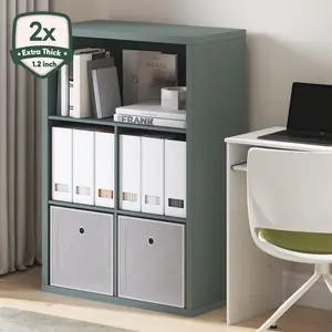 CUBICLE Bookcase, 5-Cube Bookshelf, Cube Storage Bookcase with Closed Back, 15.3 x 29.9 x 43.3, for Living Room Bedroom Home Office, Sage Green