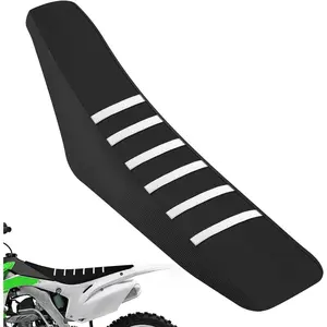 Dirt Bike Seat Cover,White Stripe Seat Cover Universal for CRF 110F KLX 110 TTR YZ XR DRZ Dirtbike Motorcross Enduro Ebike Electric Dirt Bike Black