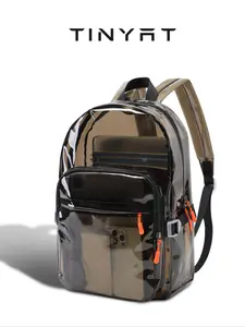 Waterproof Large Capacity PVC Backpack Lightweight Women's Clear Bag Book Bag Used for Passing Through Security Check School Outdoor Travel Beach Swimming Outdoor Camping and Concert Casual Travel Backpack