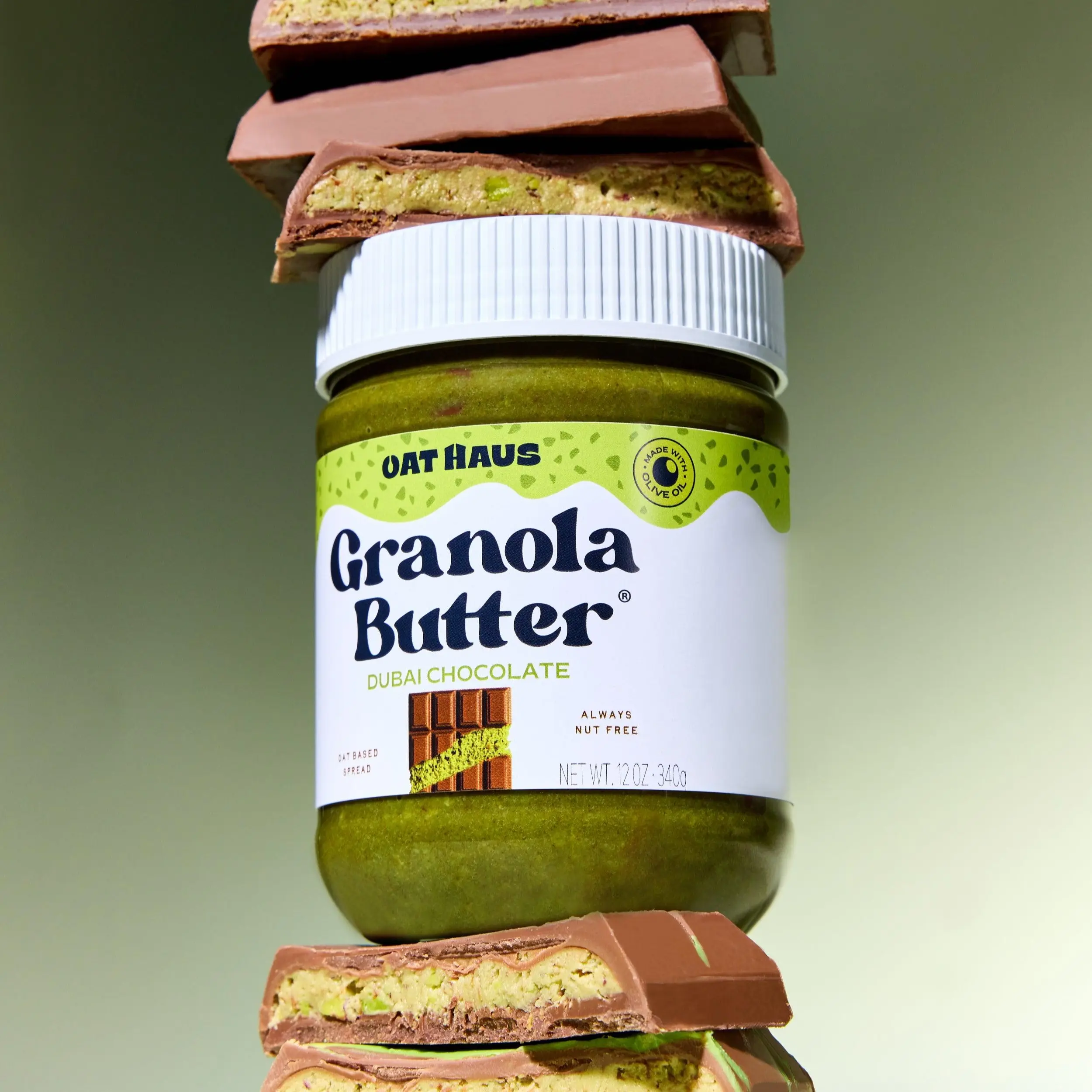 Dubai Chocolate inspired Granola Butter (Nut-Free Version) – Pistachio Free, Gluten-Free, Oat-Based Chocolate Spread Inspired by Dubai Chocolate Bar