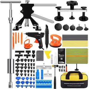 Professional Paintless Dent Repair Kit for Auto Body – Complete Car Dent Removal Tools Set with Adjustable Golden Dent Lifter, T-Bar, Bridge Puller, Suction Cup & Rubber Hammer – Ideal for Hail Damage and Collision Repairs