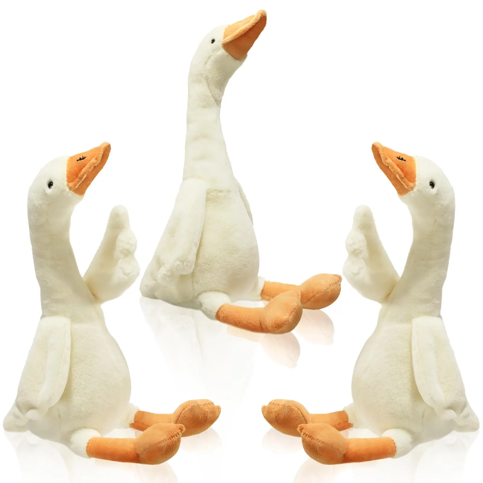 3 Pieces 19.7'' Silly Goose Plush Stuffed Animal Swan White Fluffy Cute Funny Duck Toys Gifts For Home Birthday Favor